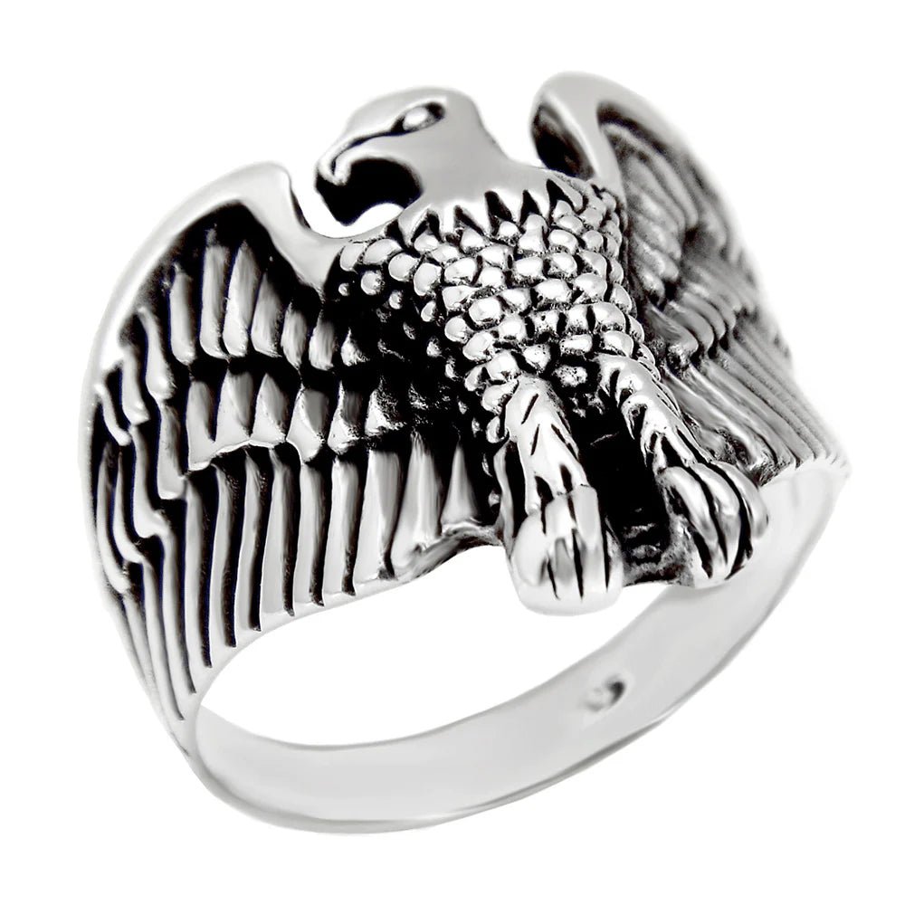 Sterling Silver Oxidized Eagle Ring