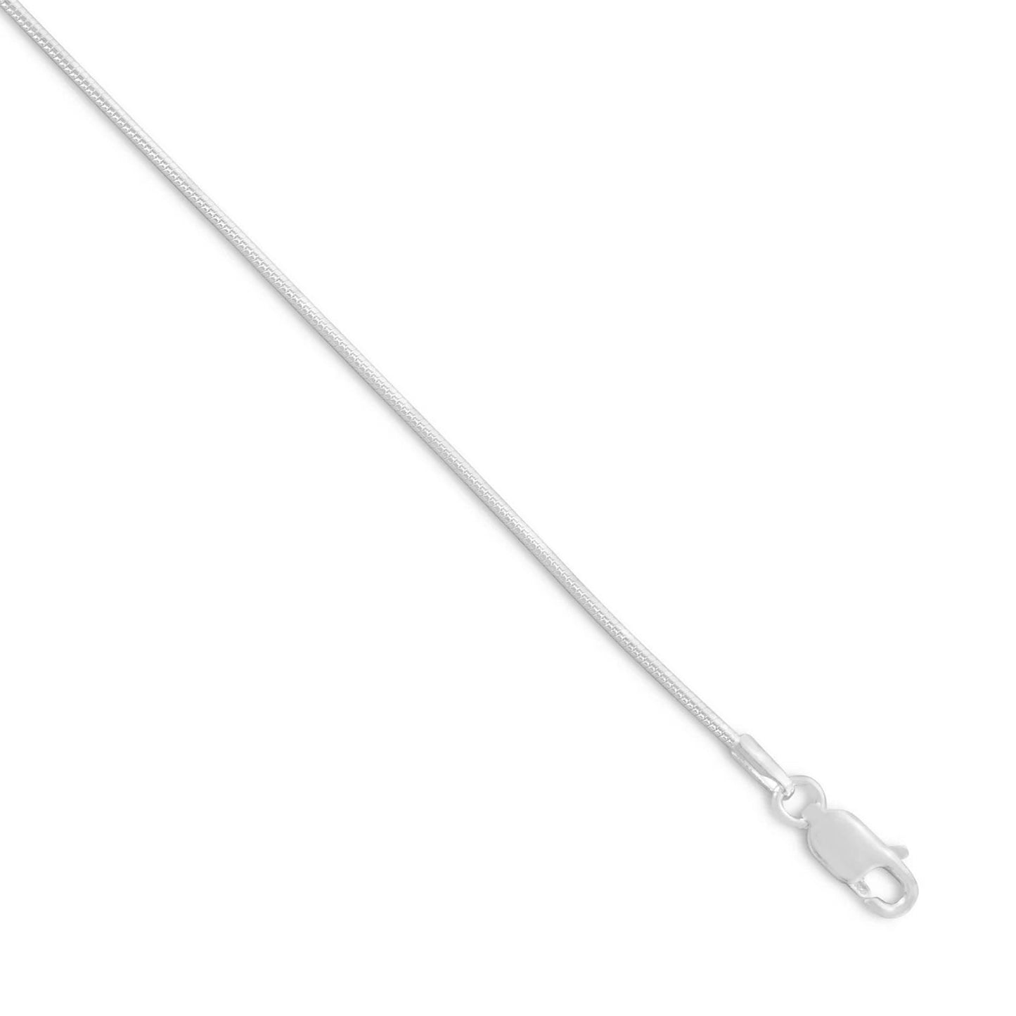 Snake Chain Necklace 925 Sterling Silver Lobster Clasp Italy 1.2mm