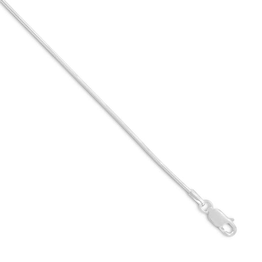 Snake Chain Necklace 925 Sterling Silver Lobster Clasp Italy 1.2mm