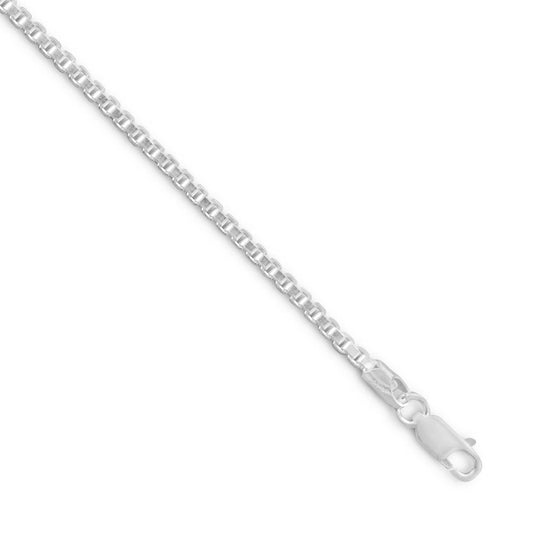Extra Heavy Box Chain Necklace 925 Sterling Silver Lobster Clasp Italy Made 2.4mm
