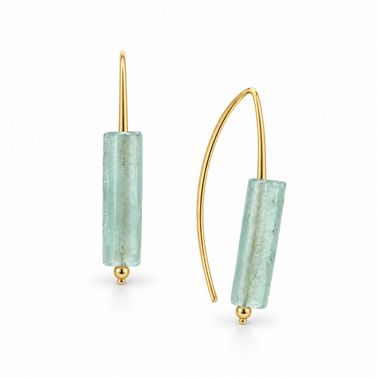 Ancient Roman Glass Bar Wire Earrings 14/20 Gold Filled w/ Certificate 45mm