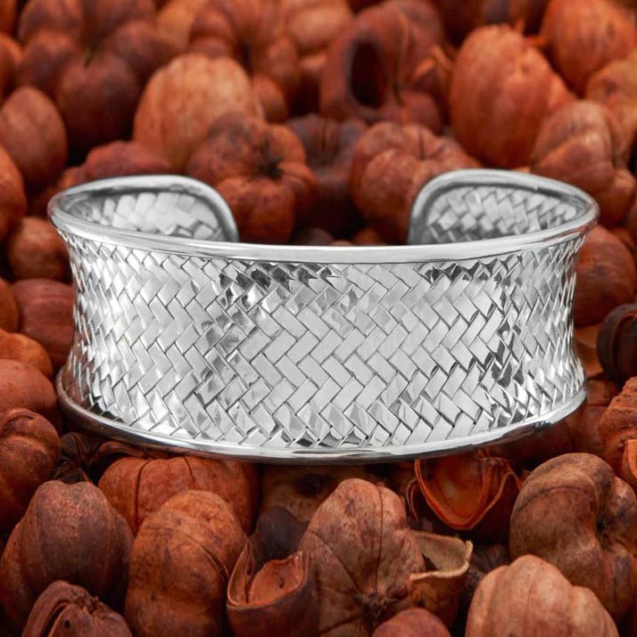 Woven Cuff Bracelet with Concave Design