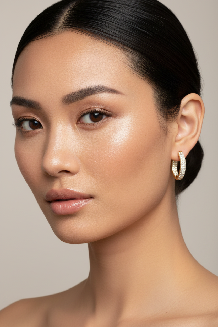 Asian Model CZ Hoop