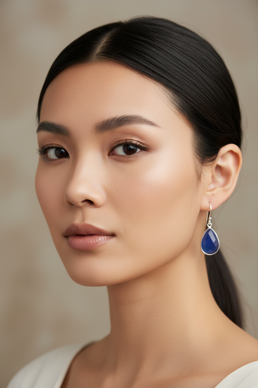 Asian Model Dark Blue Chalcedony