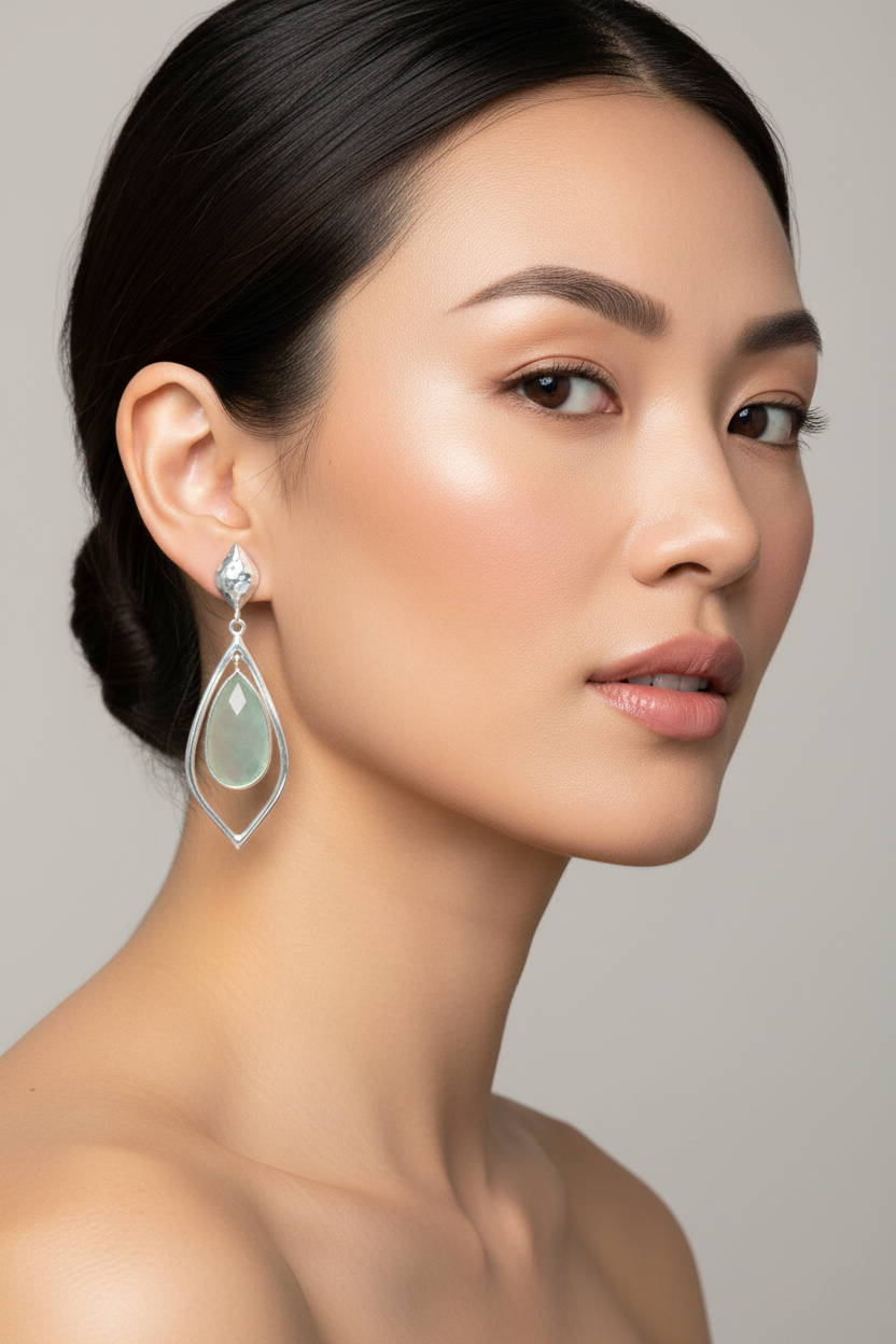 Asian Model Green Chalcedony Drops