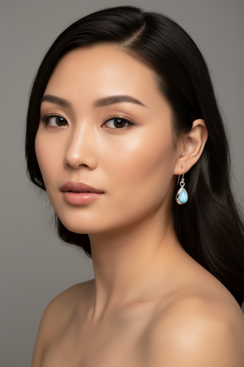 Asian Model Larimar Earrings