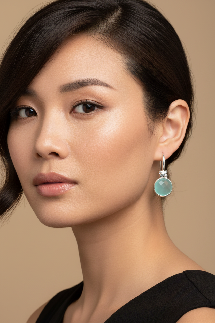 Asian Model Sea Green Chalcedony X-Design