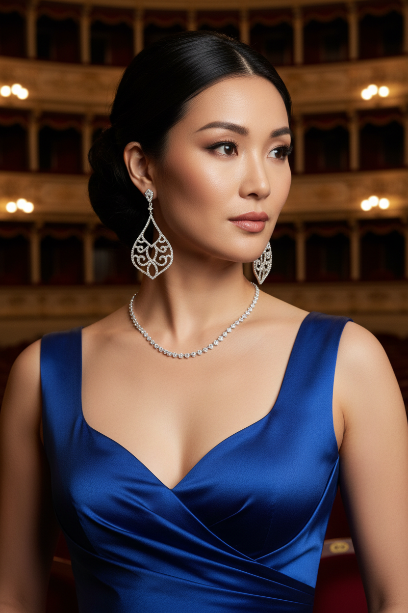 Asian woman at opera house