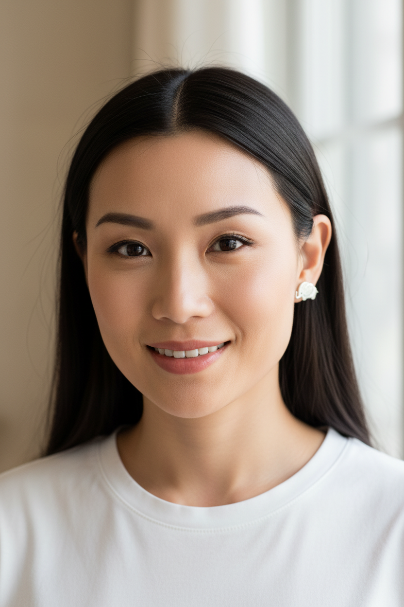 Asian woman with adorable elephant studs
