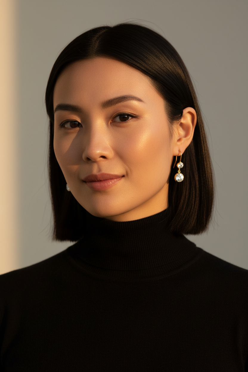 Asian woman with sleek bob