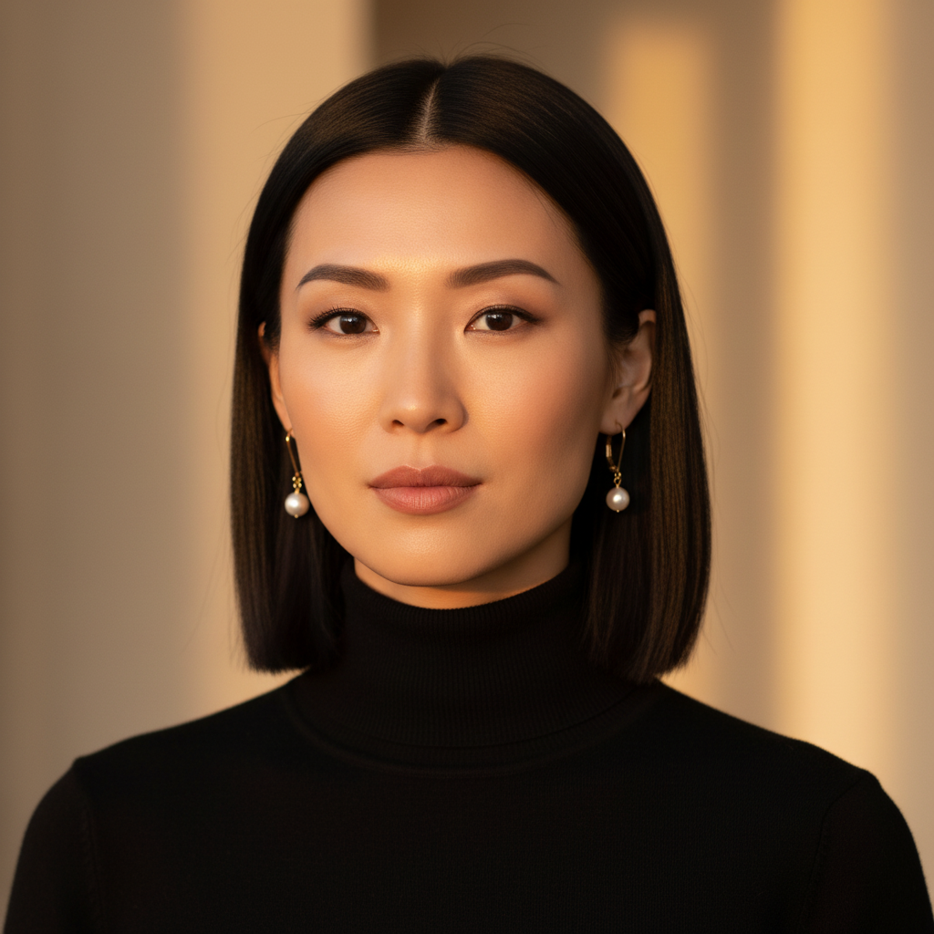 Asian woman with sleek bob