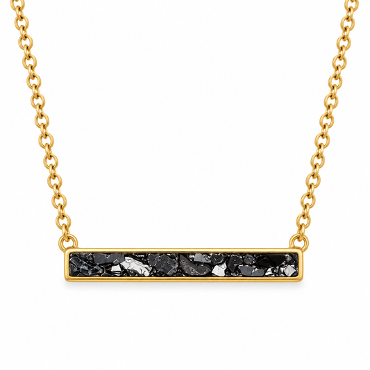 Natural Diamond Chip Bar Necklace 14K Gold Plated 925 Silver 0.50ctw 19+2in