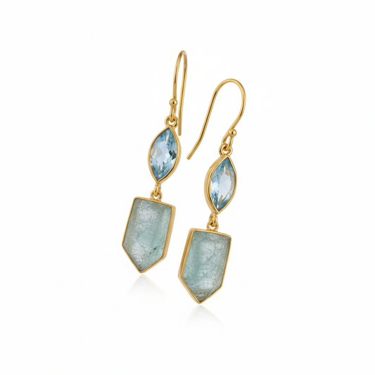 Blue Topaz Stone to White Angled