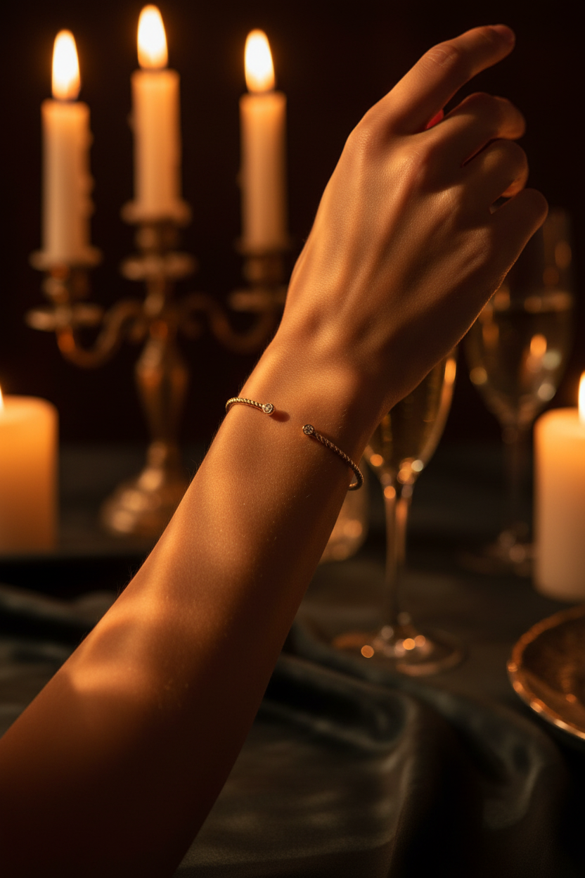 Candlelight - Gold Cuff Bracelet