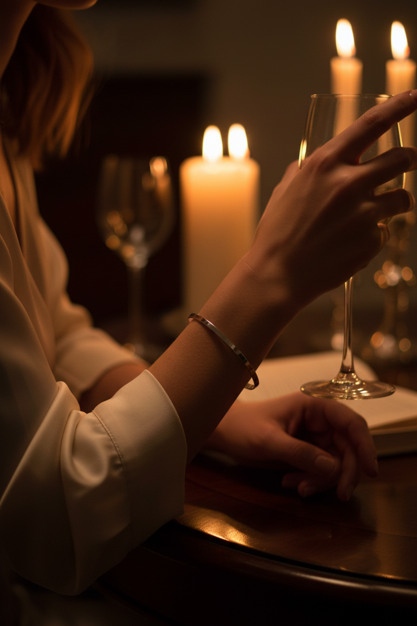 Candlelight - Minimalist Silver Bangle