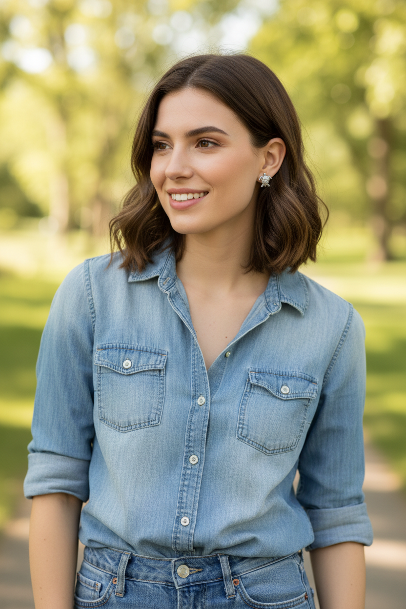 Casual button-up and jeans