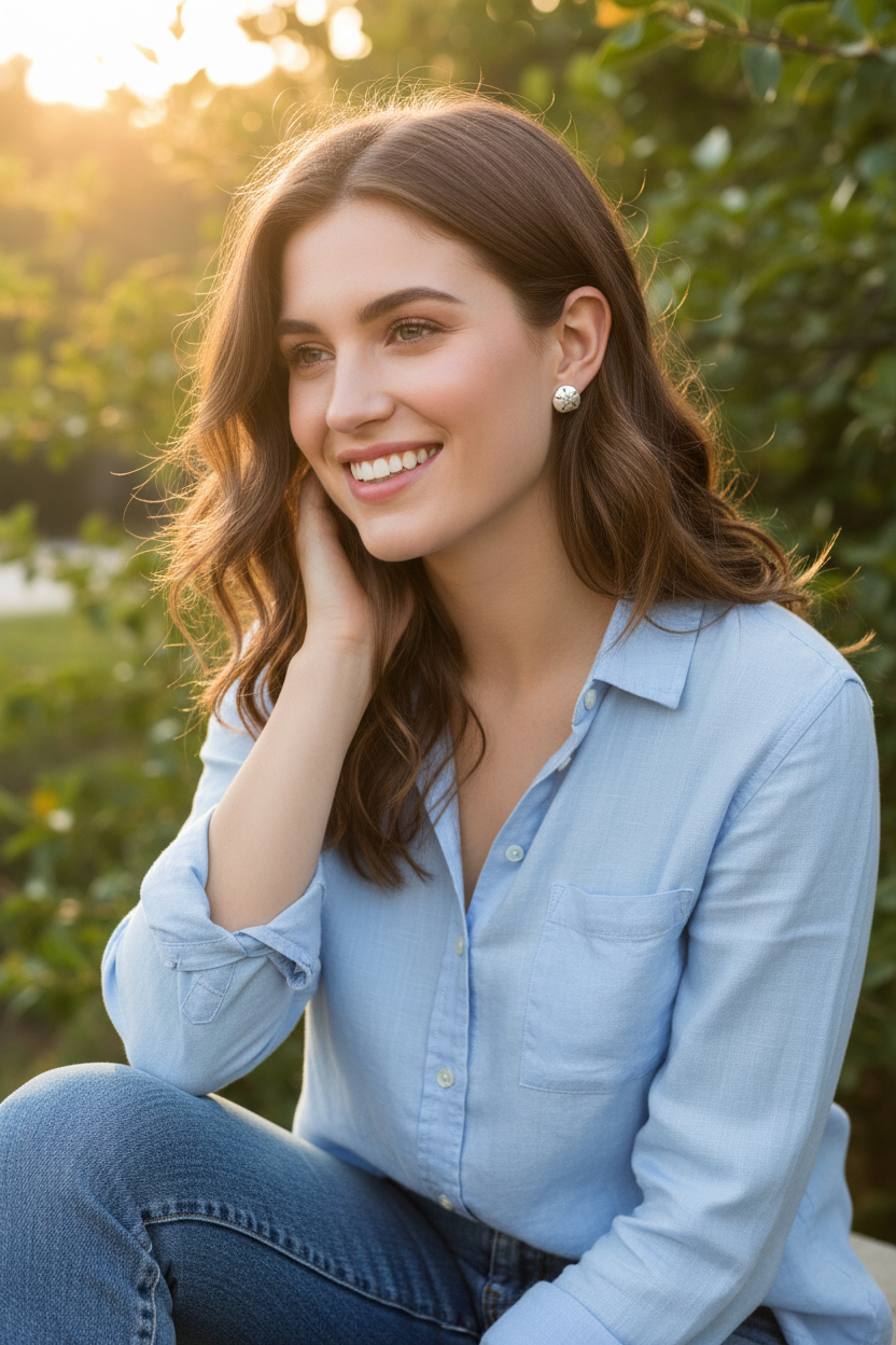 Casual button-up and jeans