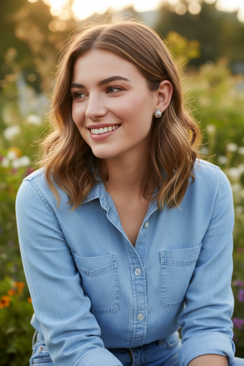 Casual button-up and jeans