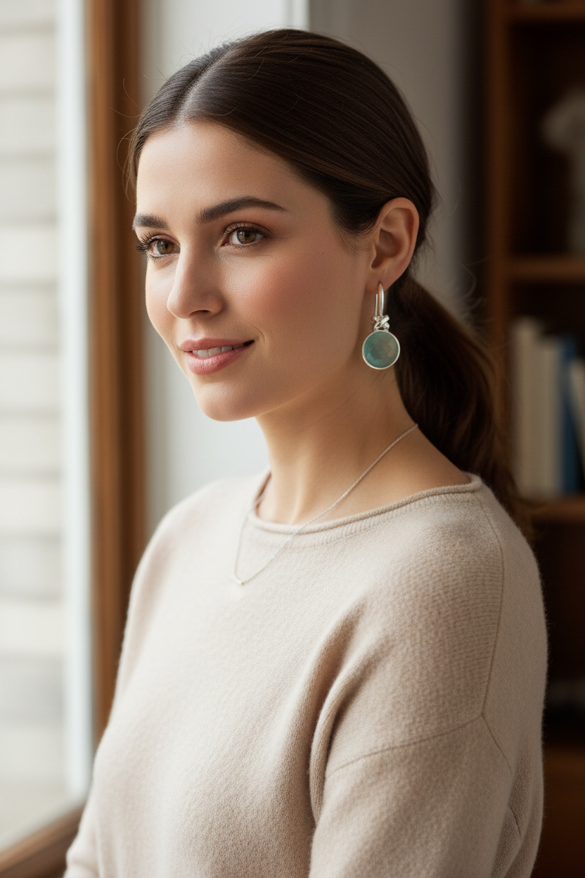 Casual Elegant Sea Green Chalcedony X-Design