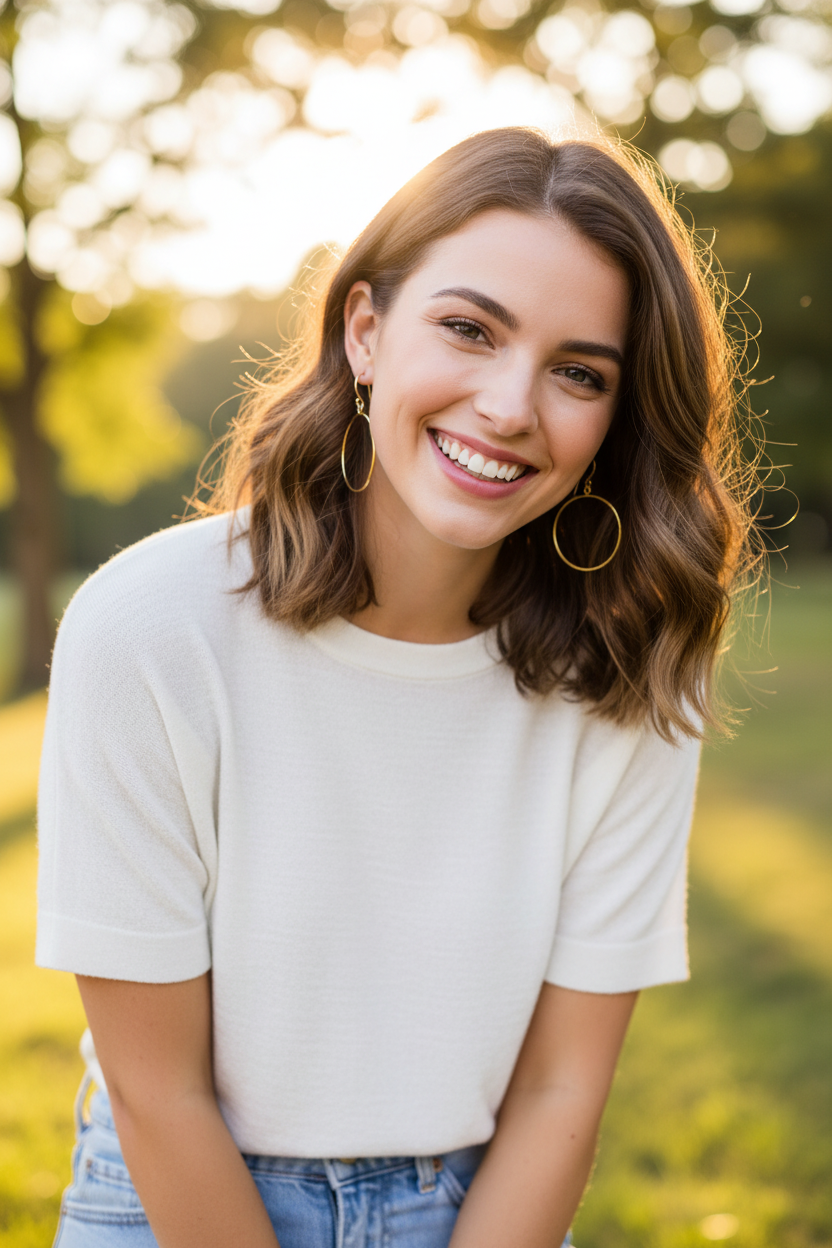 Casual sunny style with bright smile