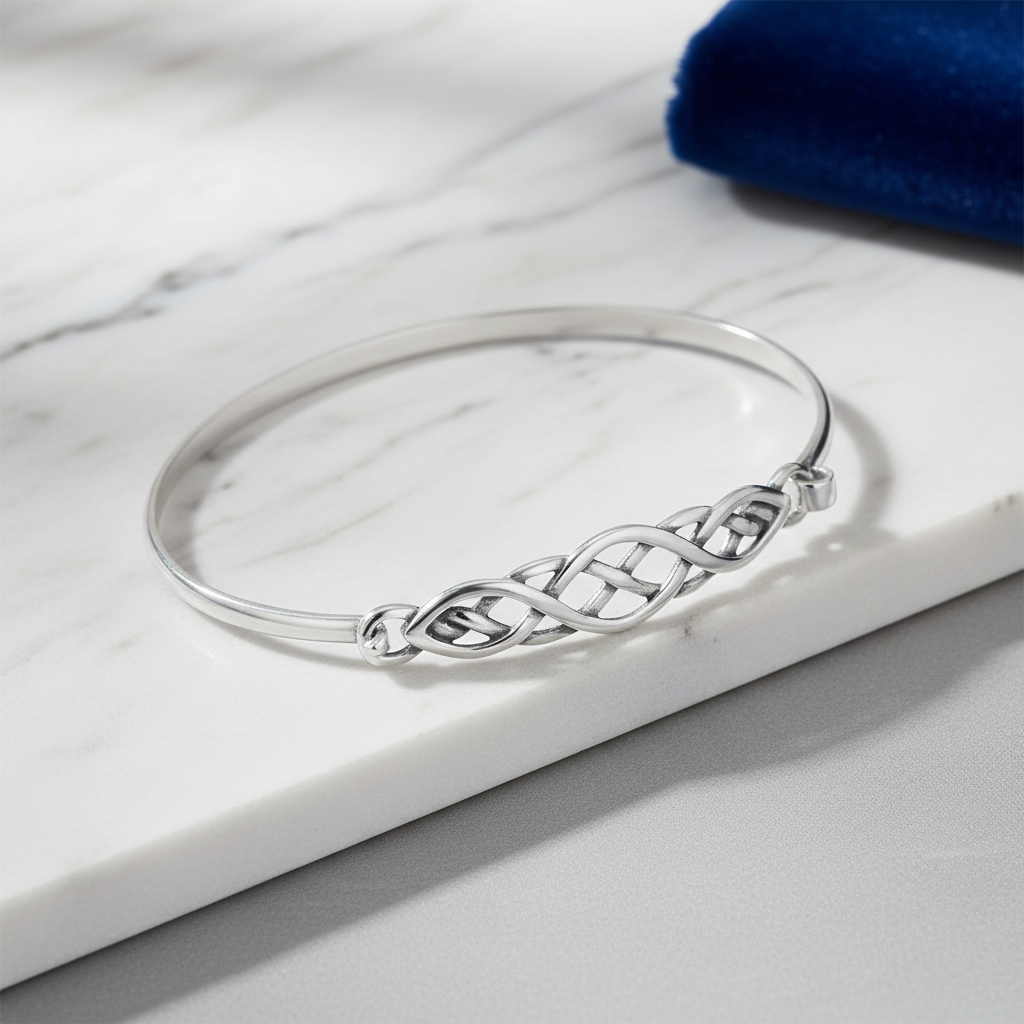 Celtic knot bangle with elegant background