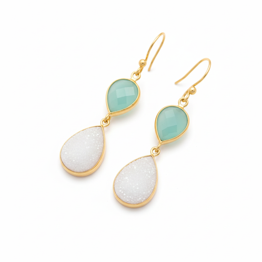 Chalcedony Druzy White Angled