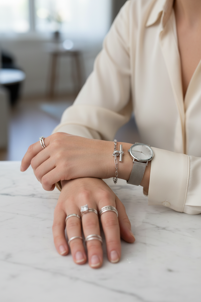 Coordinated Accessories - Silver T-Bar Chain Bracelet