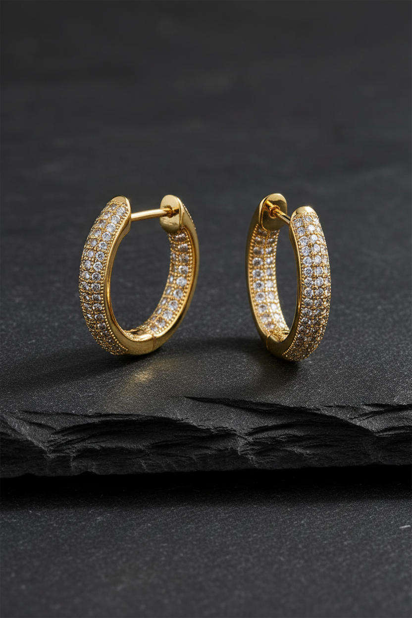 Dark Slate CZ Hoop