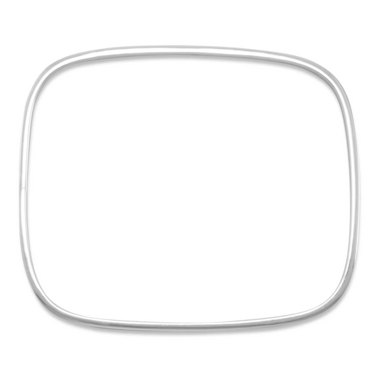Rectangle Bangle Bracelet 925 Sterling Silver 1.9mm 69x56mm