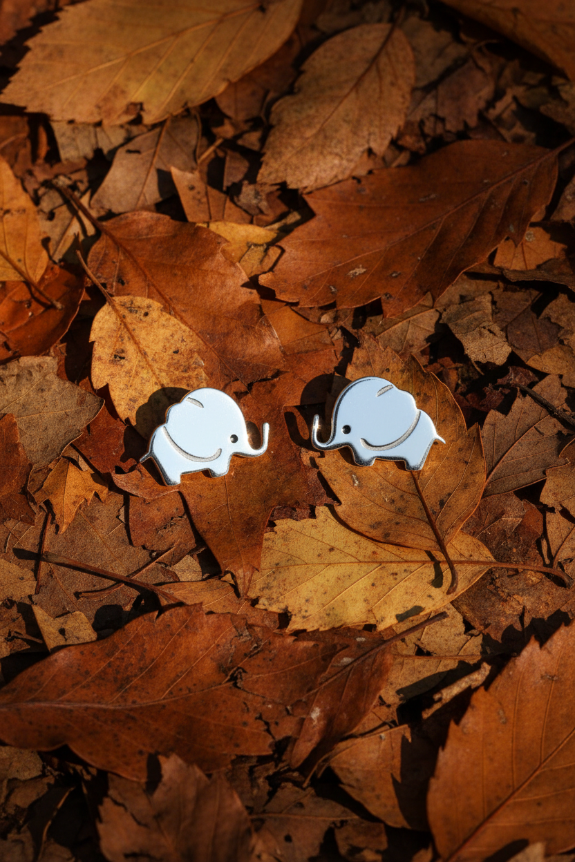 Earrings on autumn leaves