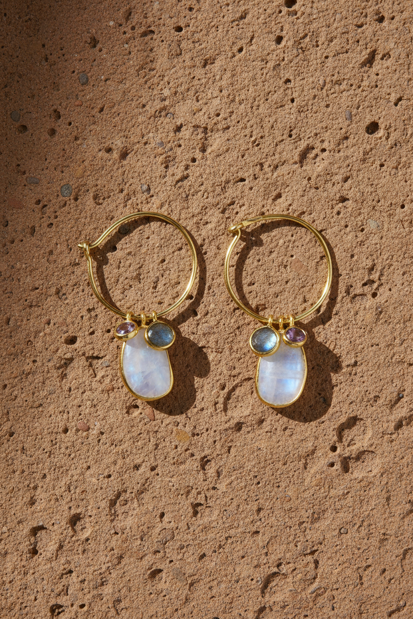 Earrings on sandstone