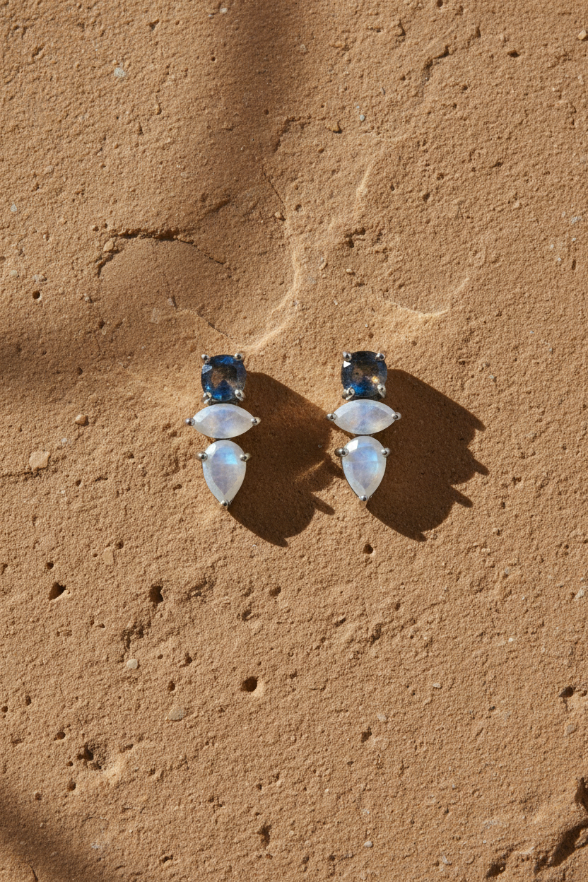 Earrings on sandstone