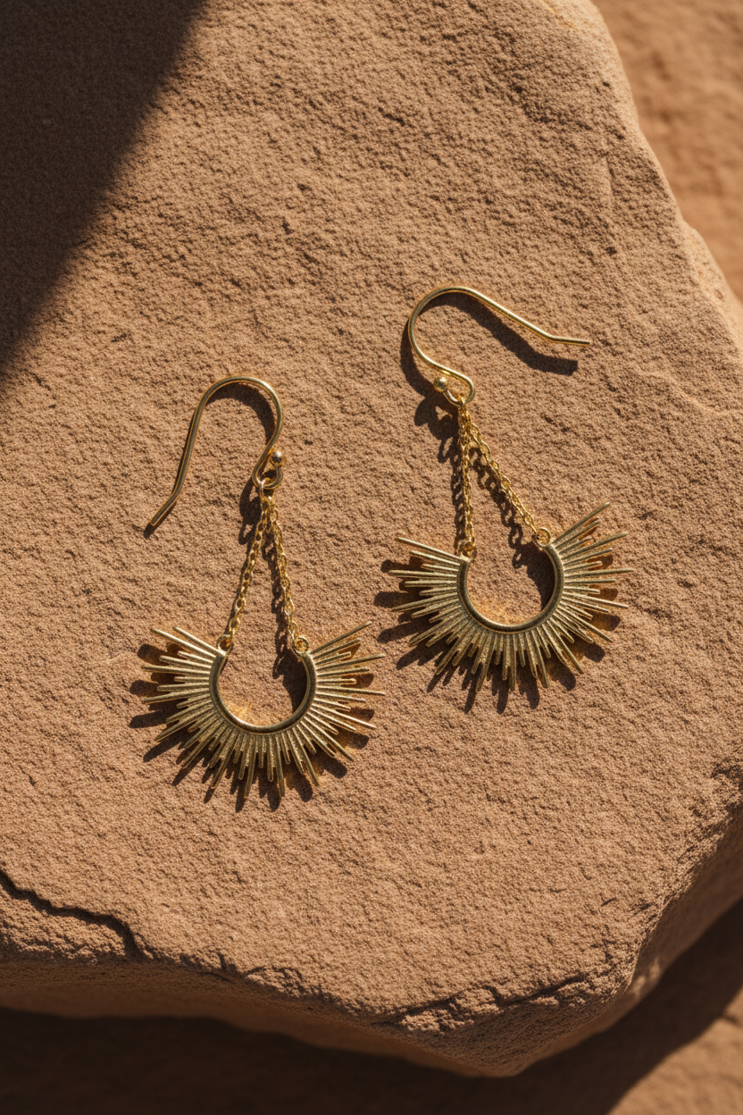 Earrings on sandstone