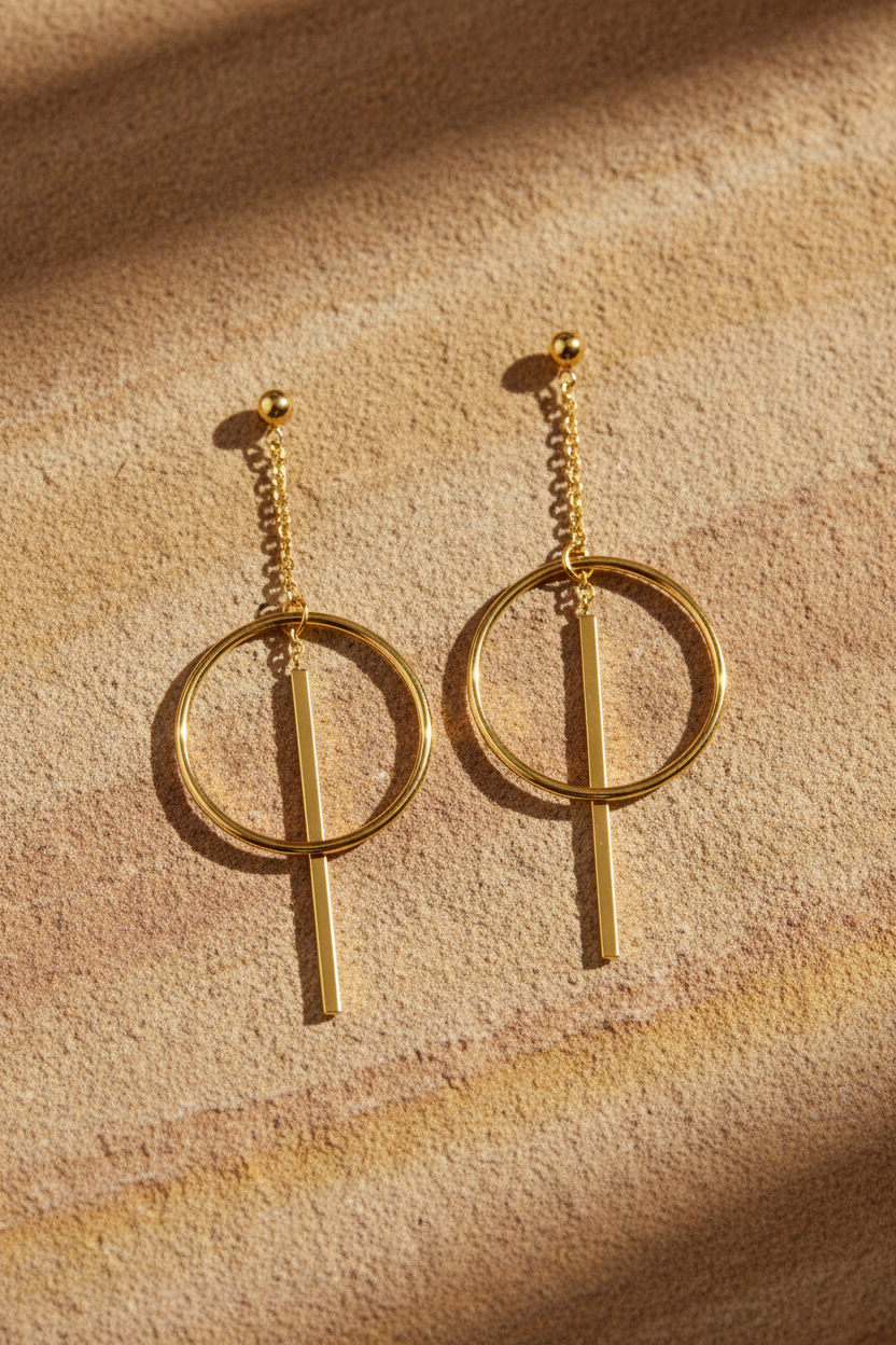 Earrings on sandstone