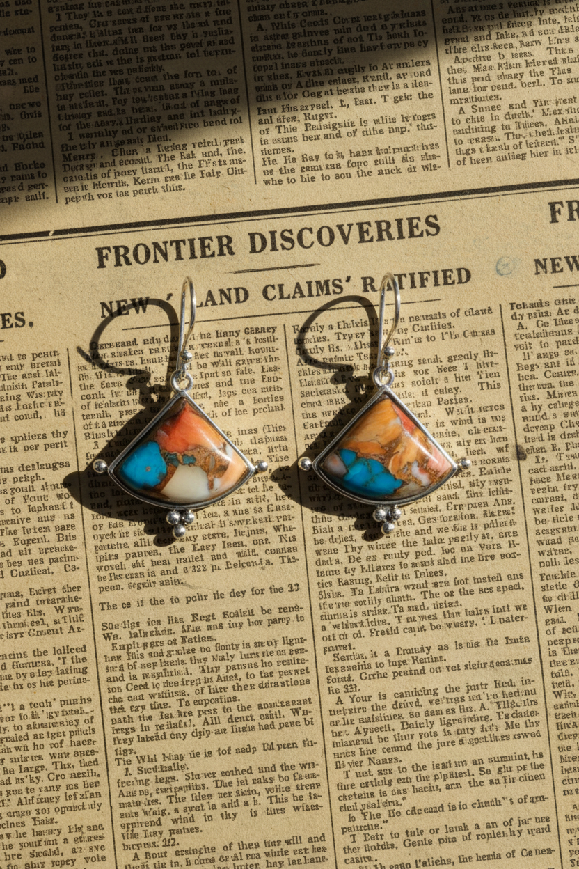 Earrings on vintage newspaper spread