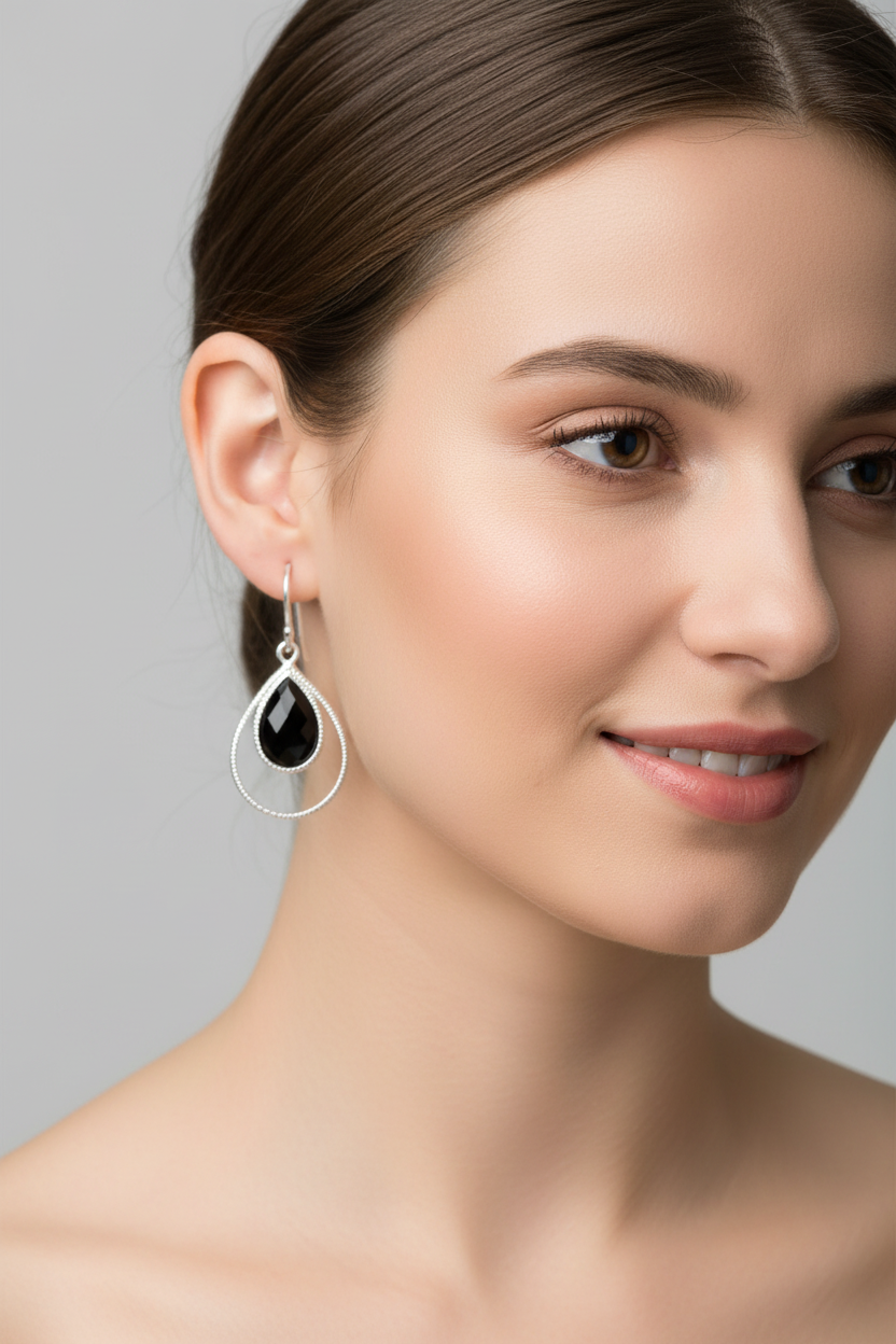 Elegant Model Black Onyx Double Pear