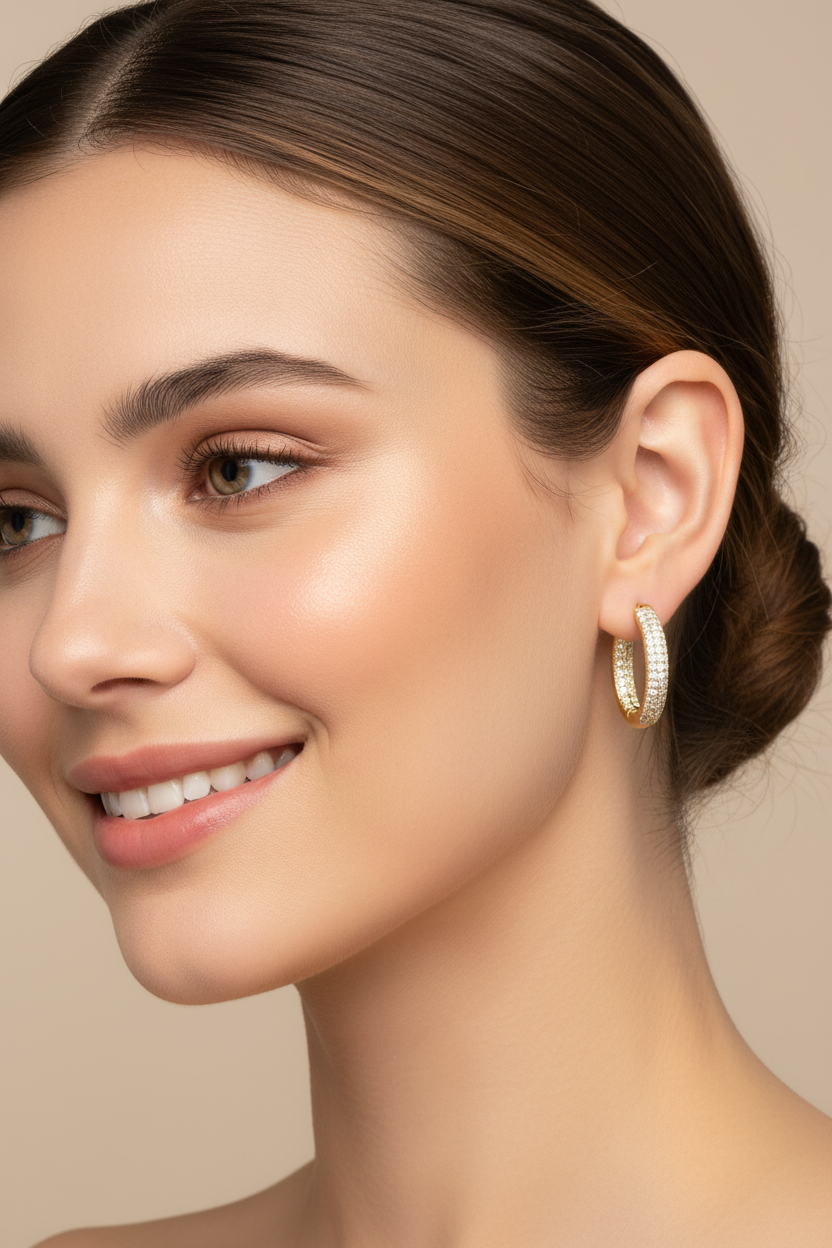 Elegant Model CZ Hoop