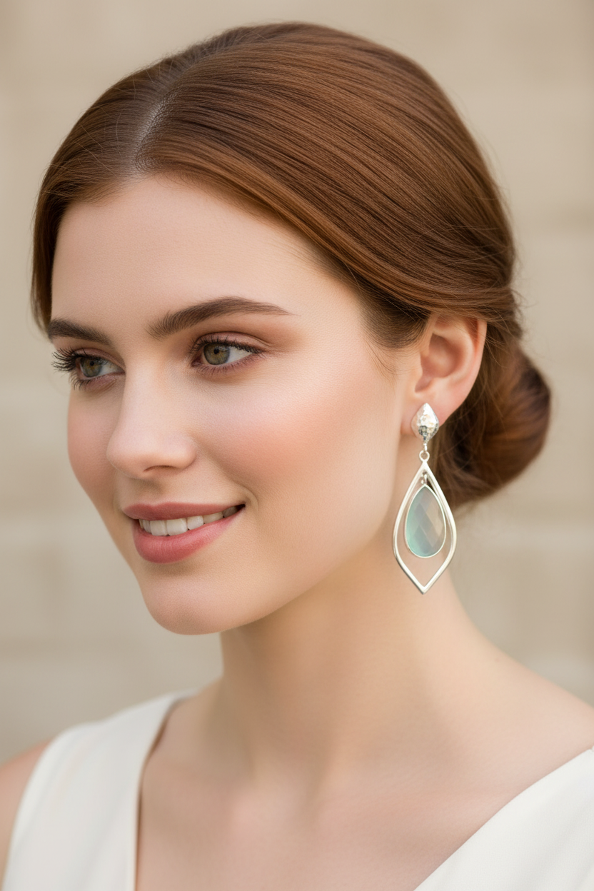 Elegant Model Green Chalcedony Drops