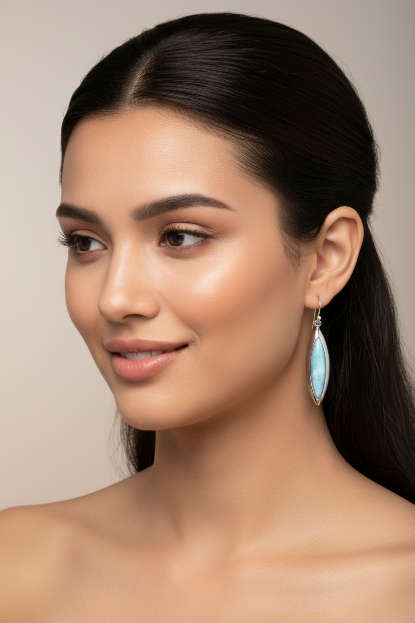Elegant Model Marquise Larimar Earrings