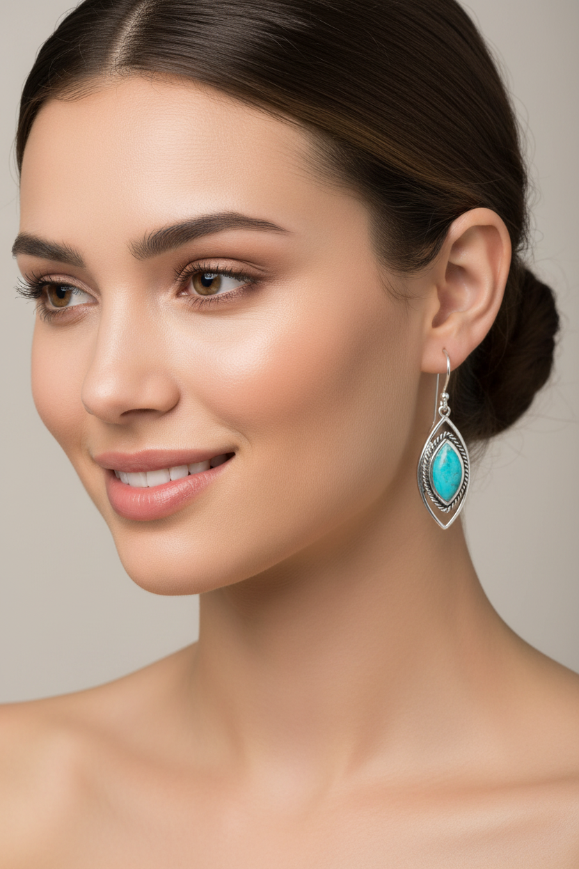 Elegant Model Marquise Turquoise Earrings