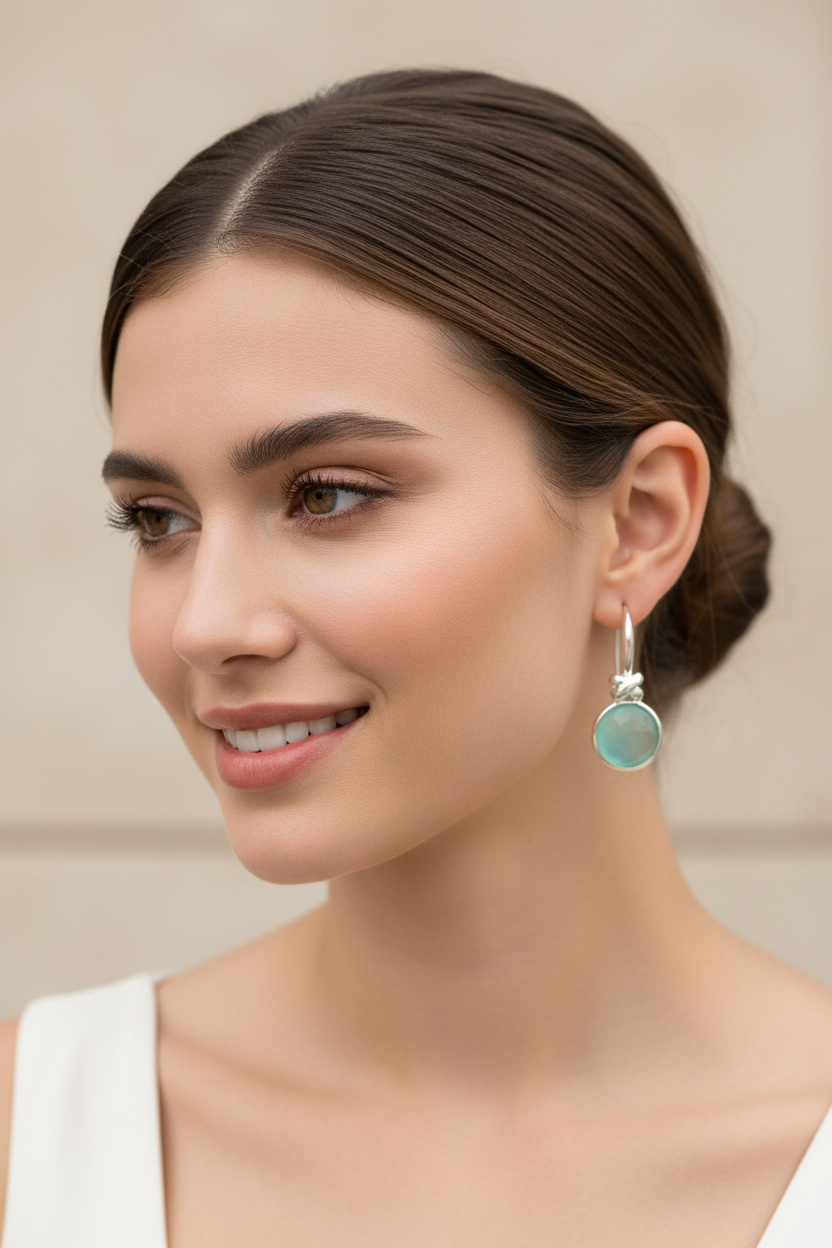 Elegant Model Sea Green Chalcedony X-Design