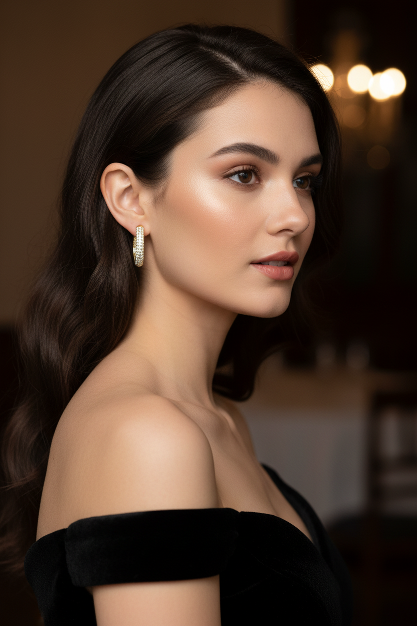 Evening Elegance CZ Hoop