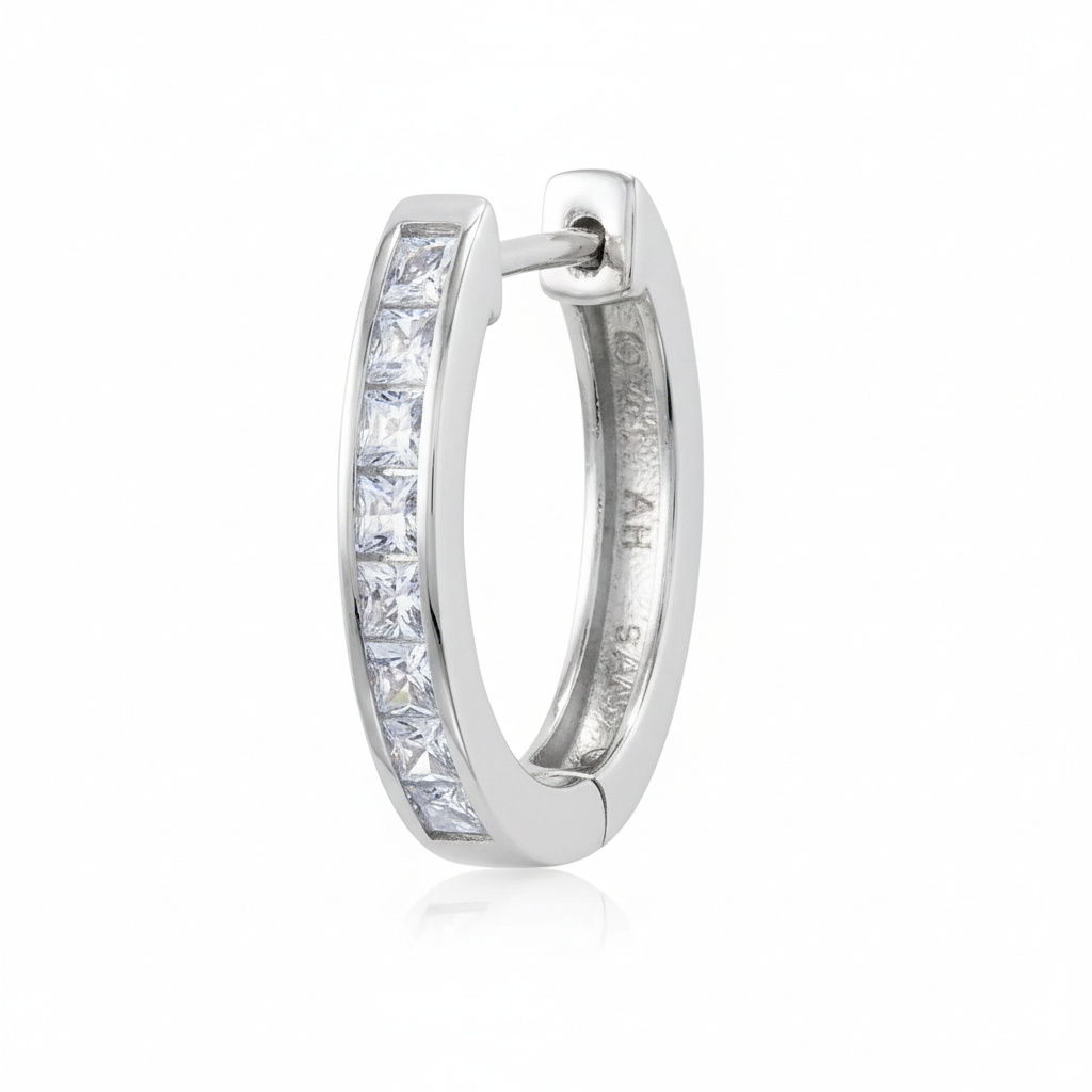 Extreme macro of single petite brilliance hoop