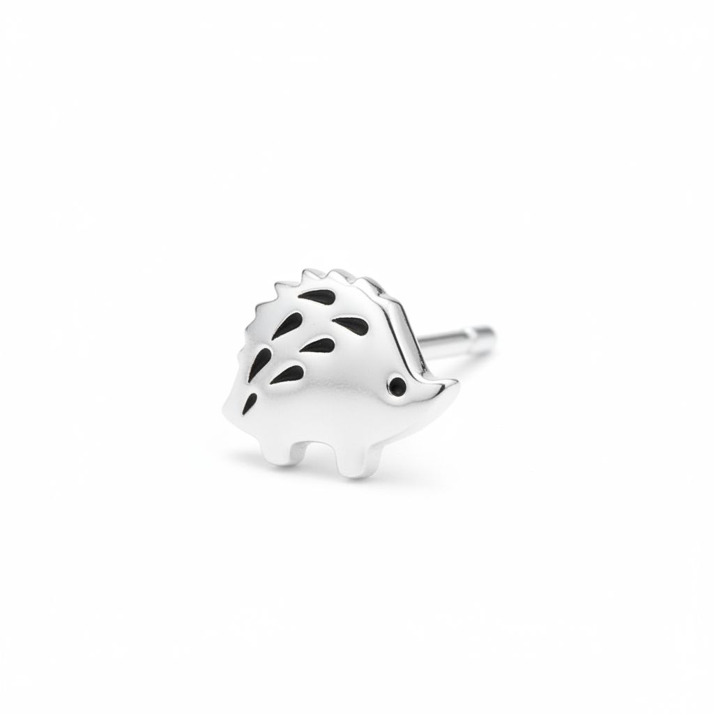 Extreme macro of single prickly charm hedgehog stud