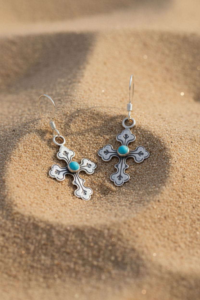 Fine Desert Sand Turquoise Cross