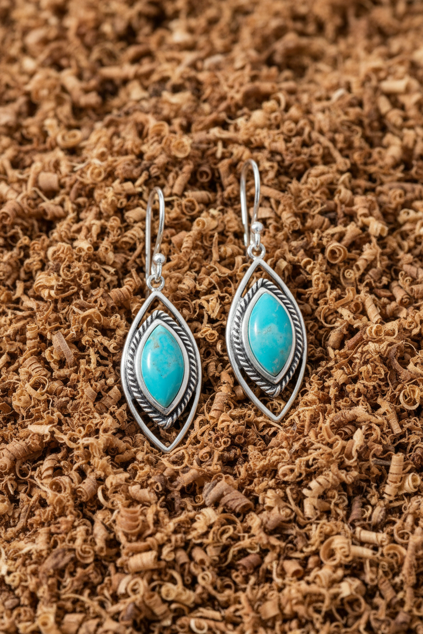 Fine Sawdust Marquise Turquoise