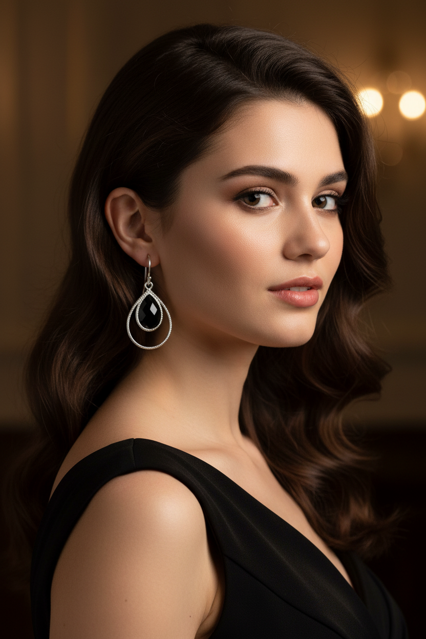 Formal Elegance Black Onyx Double Pear