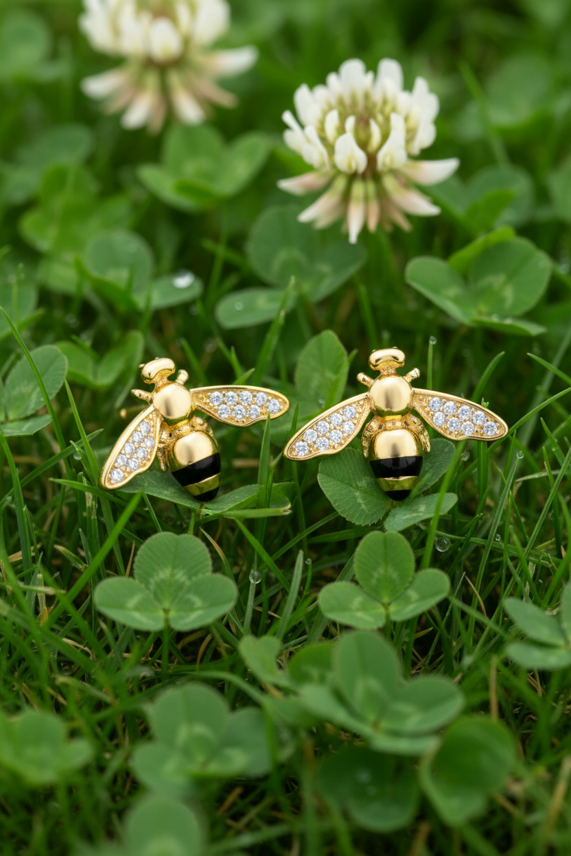 Green Grass Clover Bee