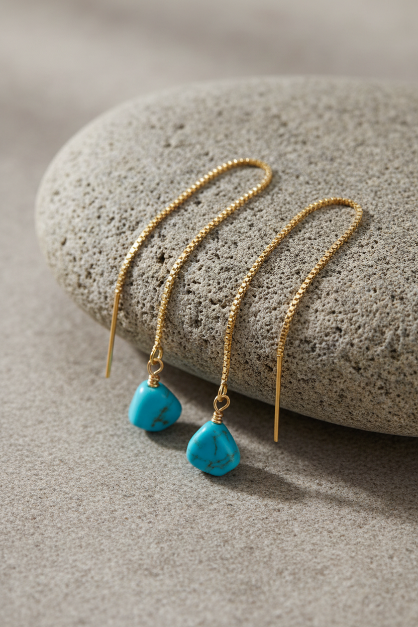 Grey Beige Stone Turquoise Threader