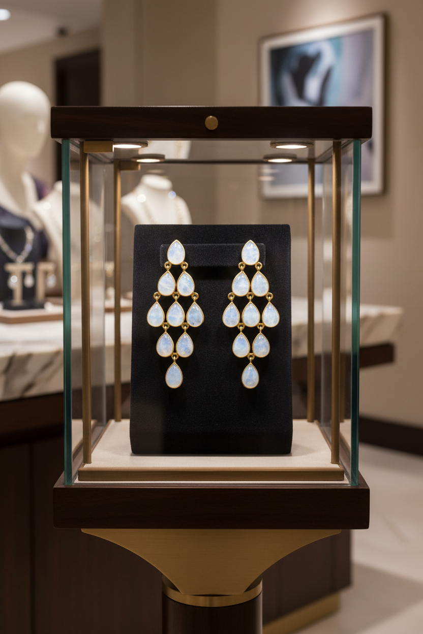 High-End Boutique Moonstone Chandelier